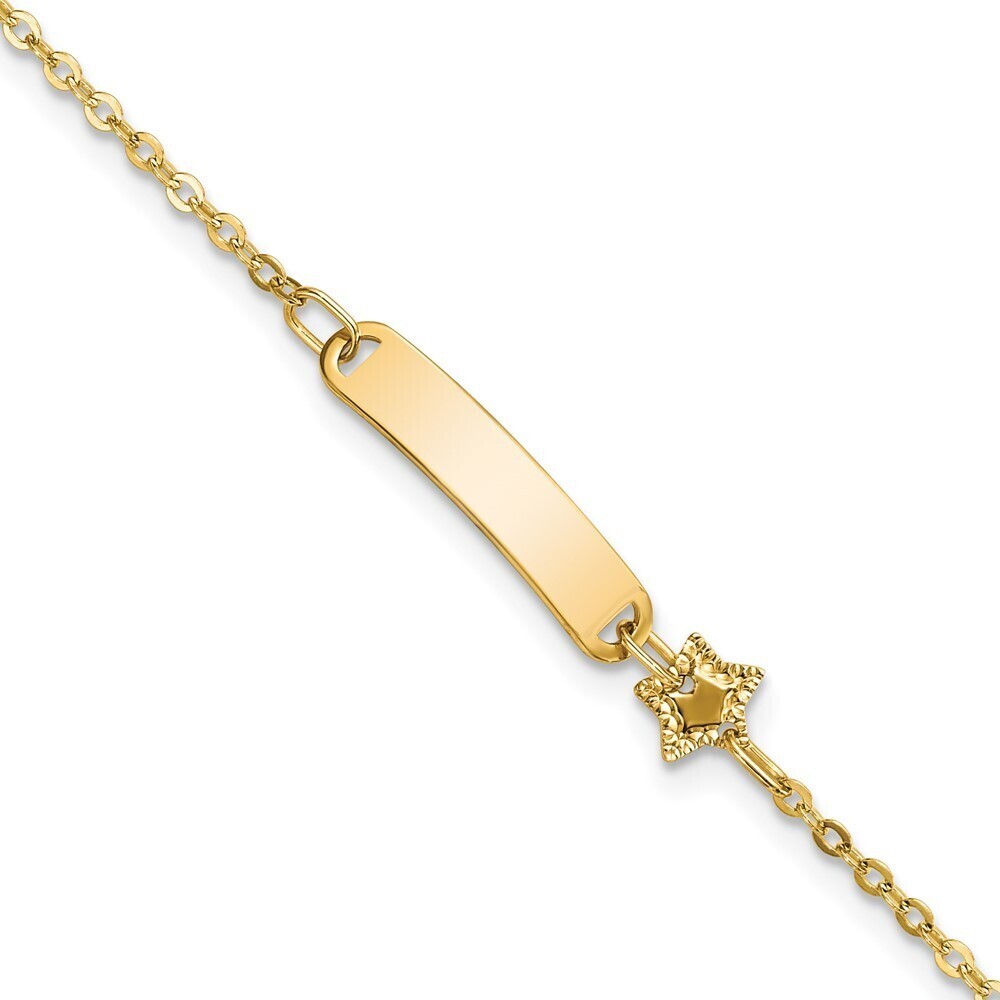 14k Yellow Gold Polished ID with Star s Bracelet